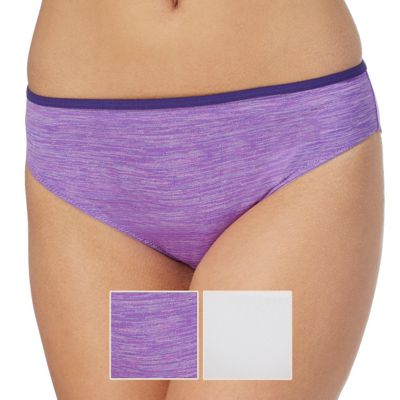 Pack of two purple and white bikini briefs